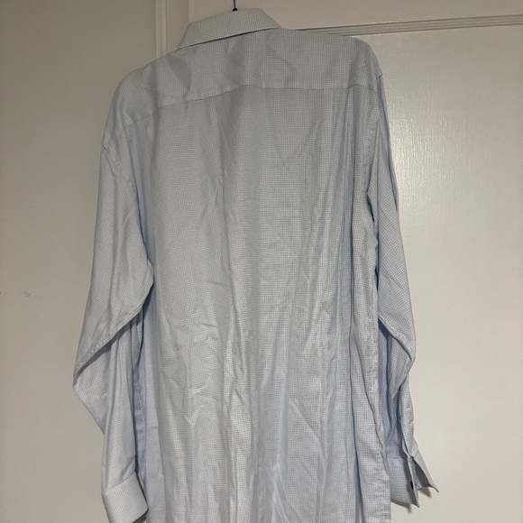 Eton Classic Fit Signature Twill Button Down in Blue Check- 45, 17 3/4 - Picture 4 of 4